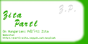 zita partl business card